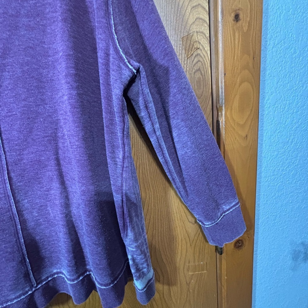 Cozy Purple Pullover Sweatshirt with Funnel Neck - Picture 4 of 7